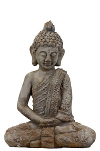 Spiritual Cement Sitting Buddha Antique Finish