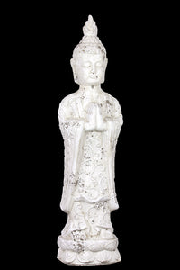 Okazaki Stoneware Antique Stoneware White Buddha