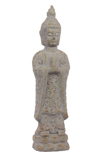 Antique and Innovative Cement Standing White Buddha