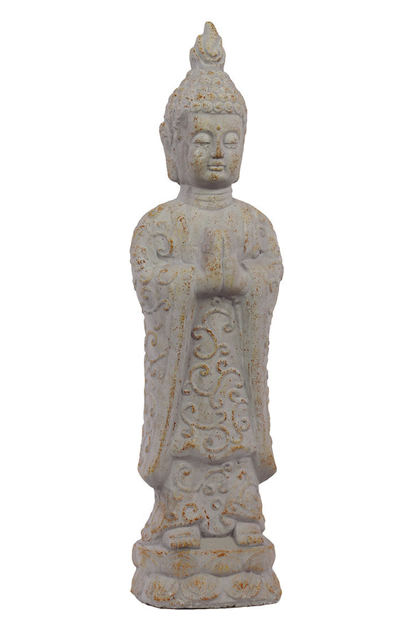 Antique and Innovative Cement Standing White Buddha