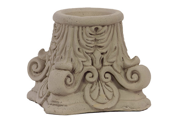 Unique and Elegantly Carved Cement Candle Holder in Sandstone