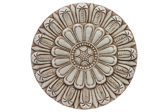 Truly Unique and Distinctive Round Shaped Cement Wall Décor Embellished with Beautiful Design in Sandstone