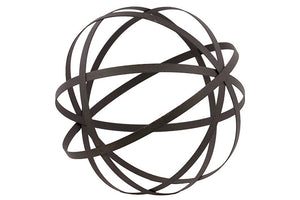 Mesmerizing Metal Sphere Showpiece in Grey (5 flattened circles)