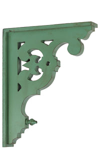 Skillfully Carved Wooden Corbel with Beautiful Motif in Green