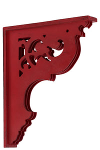 Skillfully Carved Wooden Corbel with Beautiful Motifs in Red