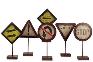 Miniature Set of Six Impressive Traffic Signal Signs