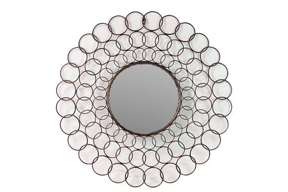 Valuable and Stunning Ringed Designed Metallic Frame Wall Mirror