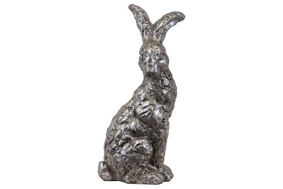 Truly Artistic and Beautifully Designed Standing Ceramic Rabbit in Silver Finish