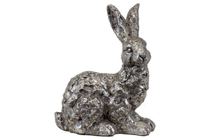 Truly Artistic and Beautifully Designed Sitting Ceramic Rabbit in Silver Finish