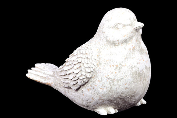 Charming Ceramic Bird with Gracefully Sculpted Feather in White and Green