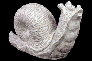 Elegant and Rational Ceramic Snail Showpiece (Large) in White and Green