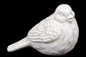 Charming Ceramic Bird Figurine in Green and White Finish