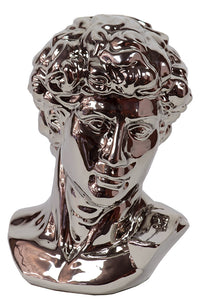 Majestic and Stylish Ceramic Man Bust in Silver