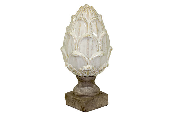 Ceramic Artichoke with Elegant Designs on Stand (Large)