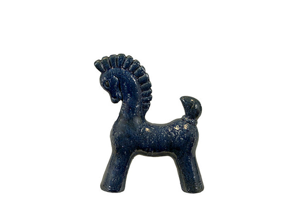 Exotic Ceramic Trojan Horse Figurine in Turquoise Color