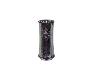 Elegant and Glossy Cylindrical Shaped Ceramic Vase in Silver (Small)