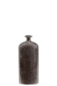 Antiquated Small Neck Slim Ceramic Vase in Black (Small)