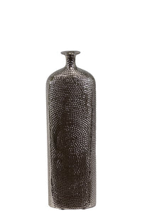 Antiquated Small Neck Slim Ceramic Vase in Black (Medium)