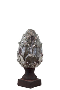 Beautiful and Admirable Ceramic Artichoke Showpiece in Antique Silver (Small)