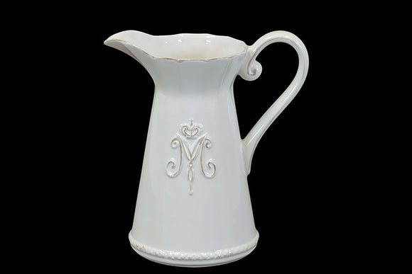 Elegant and Stunning Ceramic Pitcher Etched with logo M