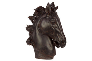 Majestic and Magnificent Resin Horse Head in Antique Black