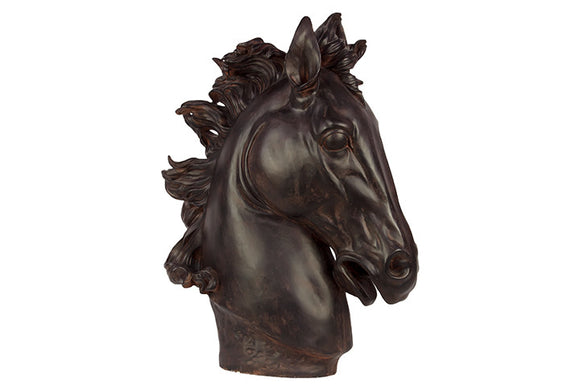 Majestic and Magnificent Resin Horse Head in Antique Black