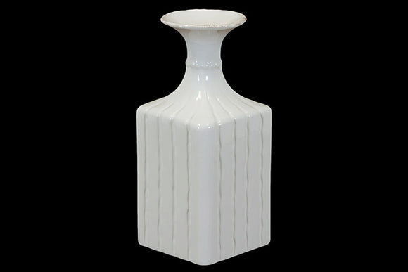 Elegant and Sophistic Design Square Shaped Ceramic Flower Pot in White