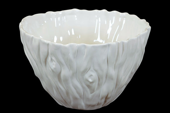 Elegant and Beautiful Ceramic Bowl in White (Large)