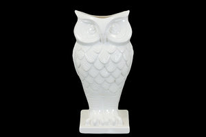 Bud Style Owl Shaped White Ceramic Vase