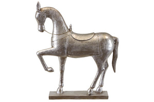 Modern Resin Polished Silver Horse