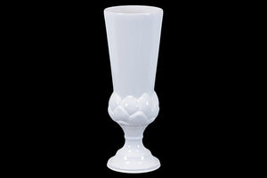 Long Neck Ceramic Vase with Smooth Surface and Elegant Design in White (Large)