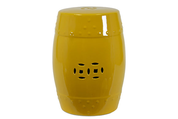 Beautifully Designed Ceramic Garden Stool Yellow