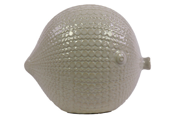 Beautiful and Elegant Pattern Ceramic Blow Fish in White (Large)