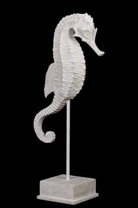 Beautiful and Stunning Resin Seahorse on Stand in White