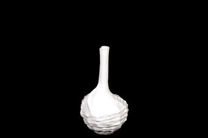 Modern Slender Neck White Ceramic Seashell Vase