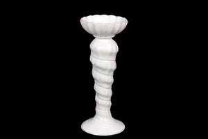 Elegant and Stunning Ceramic Seashell Holder with Spiral Designed Stand (Large)