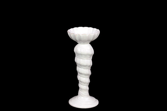 Elegant and Stunning Ceramic Seashell Holder with Spiral Designed Stand (Small)