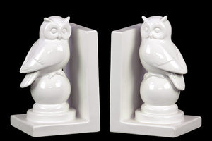 Immaculate Ceramic Polished Owl Bookends