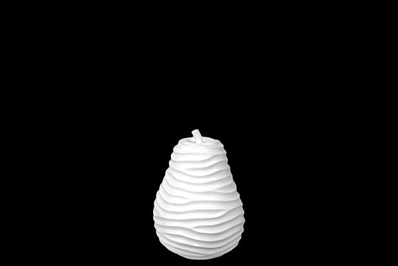 Decorative Ceramic Pear with Beautiful and Elegant Pattern in White