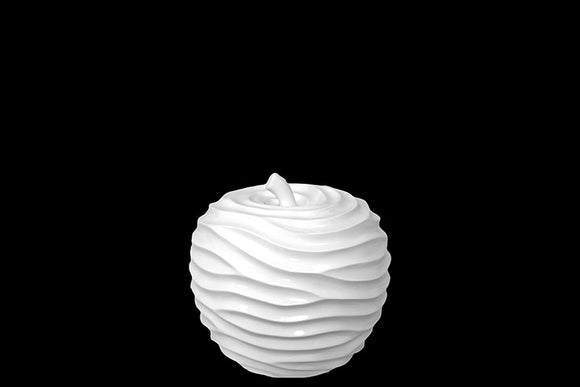 Ceramic Apple Figurine Designed with Beautiful and Elegant Pattern in White