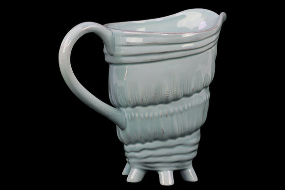 Unique and Dazzling Ceramic Seashell Pitcher with Multi Tiny Stand in Blue