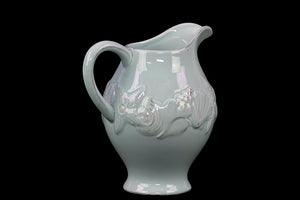 Elegant and Beautiful Ceramic Pitcher Designed with Beautiful Seashell in Blue