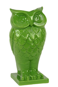 Beautiful and Spectacular Owl Design Ceramic Vase in Green