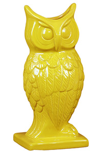 Spectacular and Magnificent Ceramic Owl Figurine Vase in Yellow (large)