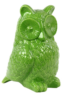 Cute and Adorable Ceramic Owl Figurine in Green