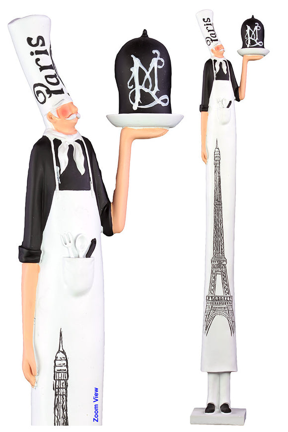 Styled Tall Fiberstone Chef with Apparel and Toque