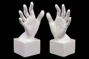 Ceramic Polished White Hand Bookend