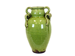 Unique and Valuable Antique Ceramic Tuscan Vase in Green