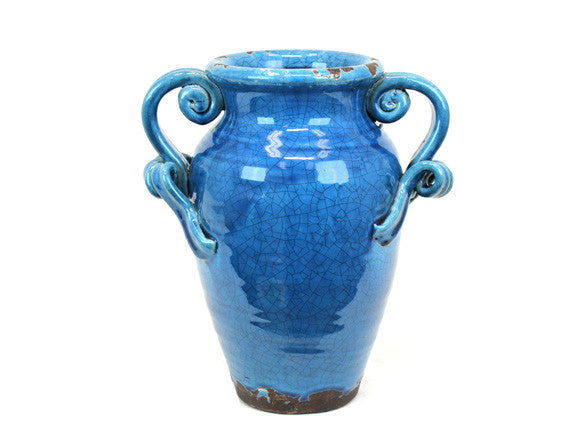 Unique and Valuable Ceramic Tuscan Vase in Turquoise