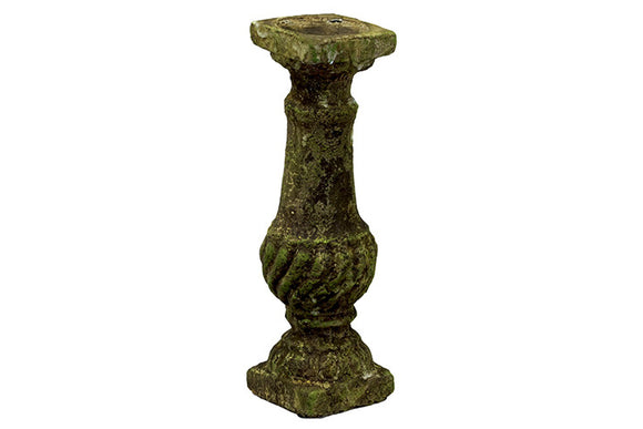 Nice and Charming Antique Stoneware Candleholder with Moss Finish (Large)